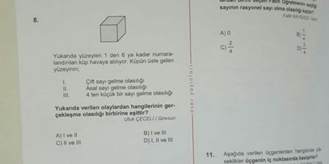 Teog Deneme Sınavında ’Altunhisar’ Sorusu Çıktı