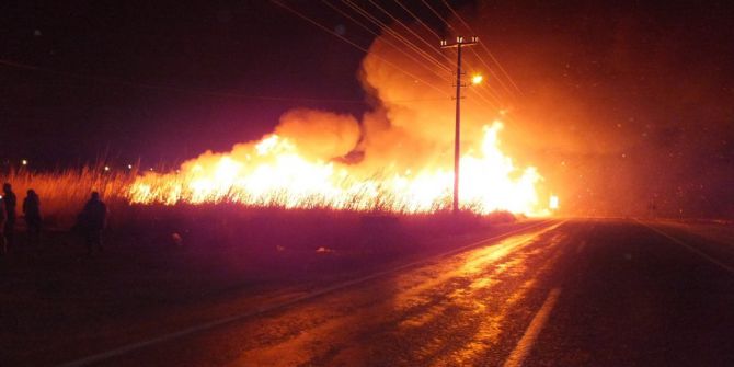 Sazlık Alan Yandı, 12 Dönüm Seralık Alan Zarar Gördü