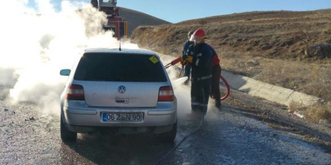 Seyir Halindeki Araçta Yangın Çıktı