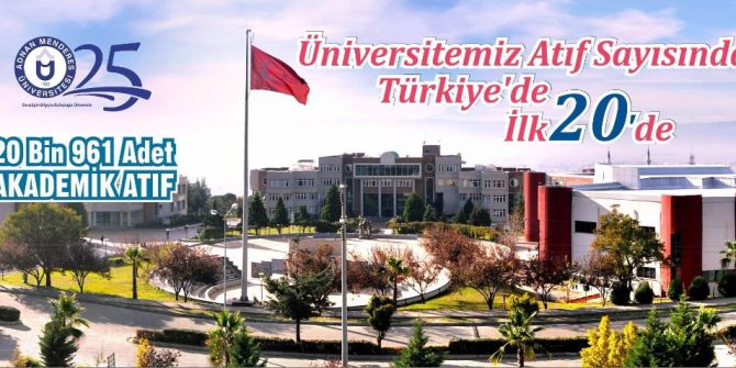 Adü Atıf Sayısında Türkiye’de İlk Yirmide Yer Aldı