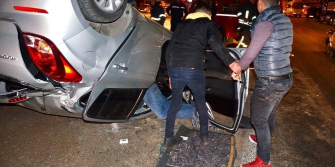 Milas’ta Bir Otomobil Takla Attı; 1’i Ağır 2 Yaralı