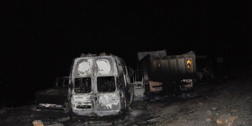 Tunceli’de Pkk 6 Araç Yaktı, 1 Aracı Gasp Etti