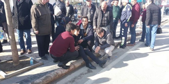 Ters Yönde Giderken Yayaya Çarptı