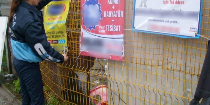 Sapanca’da İzinsiz Asılan Tabelalar Sökülüyor