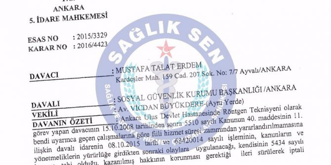 2008’den Önce Görevde Olan Röntgen Teknisyenlerine İyi Haber