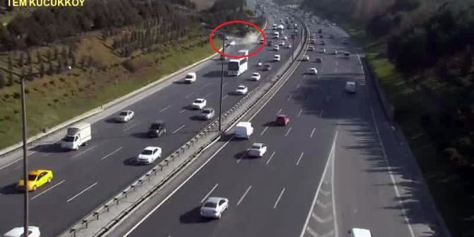 Tem Otoyolu Küçükköy Mevkiindeki İlginç Kaza Saniye Saniye Kamerada