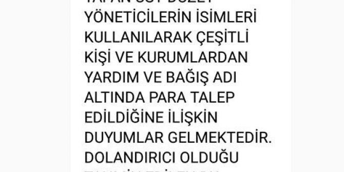 Büyükşehir’den Dolandırıcılık Uyarısı