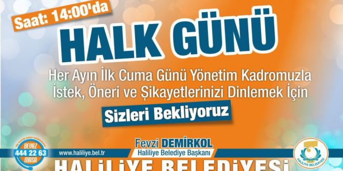 Haliliye’de Halk Günü Toplantısı Yarın Yapılacak