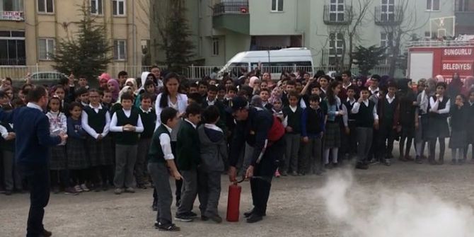 Sungurlu’daki Yangın Tatbikatı Gerçeği Aratmadı