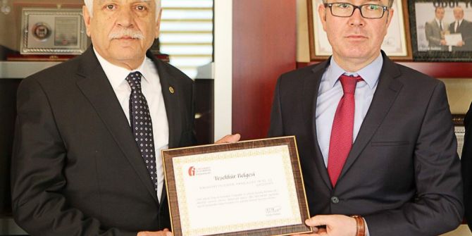 Köksan’a Bakan İmzalı Teşekkür Belgesi