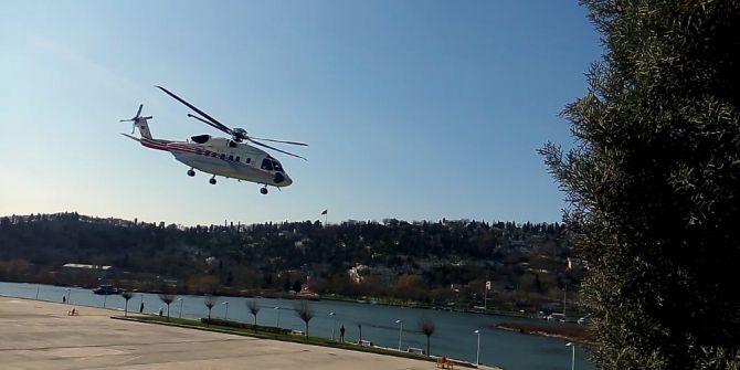 Cumhurbaşkanı Erdoğan, Yoğun Güvenlik Önlemleri Altında Helikopterle Tekirdağ’a Gitti