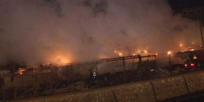 Başkent’te İnşaat Şantiyesinde Korkutan Yangın