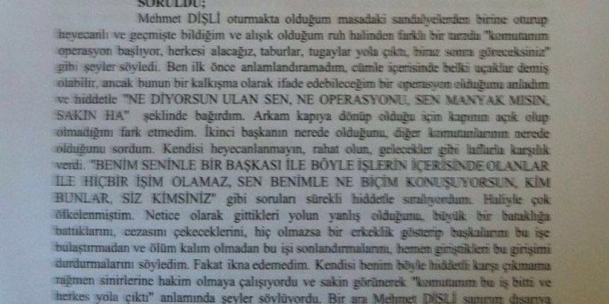 Genelkurmay Başkanı Akar Tanık Sıfatıyla İfade Verdi