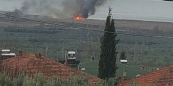 İznik Gölünde Sazlık Yangını