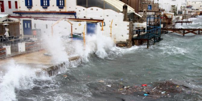 Fırtına Bodrum’u Esir Aldı