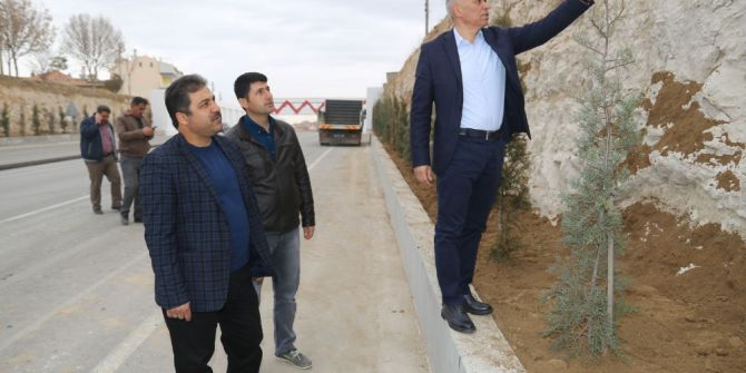 Mut Caddesinin Valilik Kısmında Peyzaj Çalışmaları Başladı