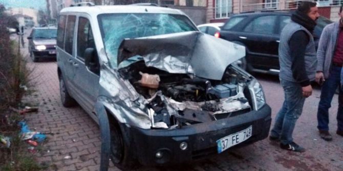 Köpeğe Çarpmamak İsterken Kamyonete Vurdu