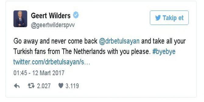 Wilders’ten Irkçı Mesajlar