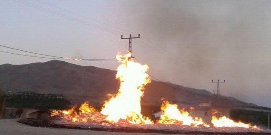 Baskil’de Çıkan Yangın Evlere Sıçramadan Söndürüldü