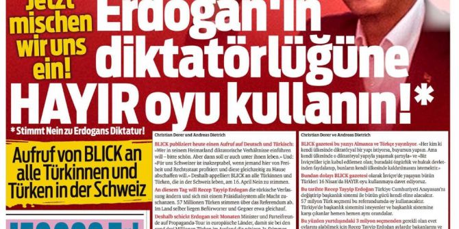 İsviçre Blick Gazetesi Haddini Aştı