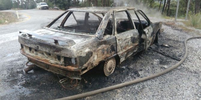 Arazöz Şoförünün Aracı Cayır Cayır Yandı