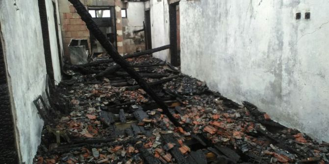 Alaplı’da Çıkan Yangında Bir Ev Tamamen Yandı