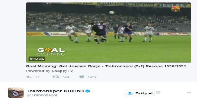 Trabzonspor’dan Barcelona’ya Cevap