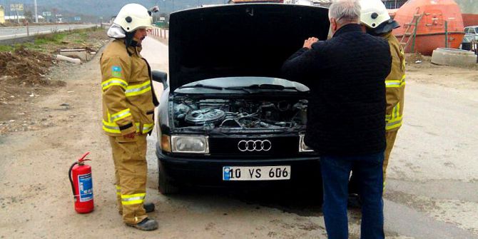 Havran’da Benzin Hortumundan Araç Yandı
