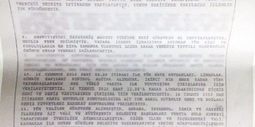 Darbecilerin Sözde Sıkıyönetim Planı Ortaya Çıktı