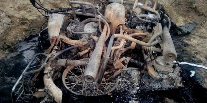 Sarıgöl’de Çalınan İki Motosiklet Yakılmış Halde Bulundu