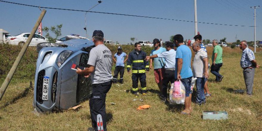 Manavgat’ta Otomobil Takla Attı: 4 Yaralı
