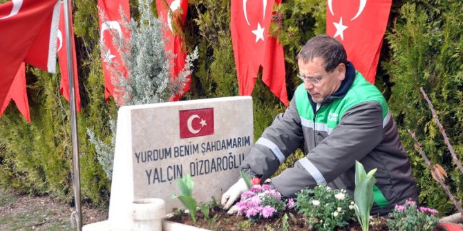 Gölbaşı’nda Şehit Mezarları Bakımdan Geçirildi