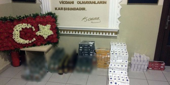 Rize’de Kaçak Sigara Ve İçki Operasyonu