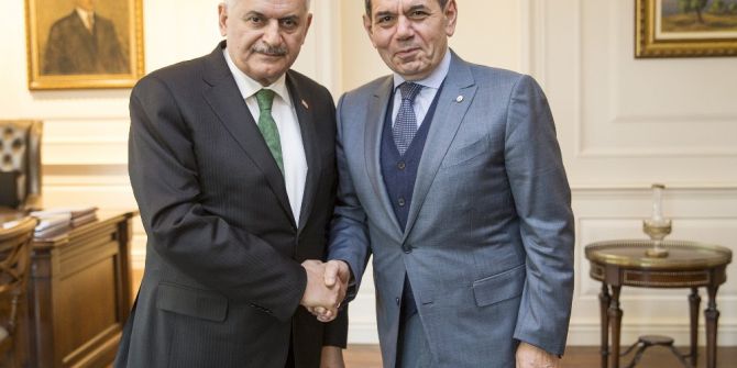 Başbakan Yıldırım, Galatasaray Spor Kulübü Başkanı Dursun Özbek’i Kabul Etti
