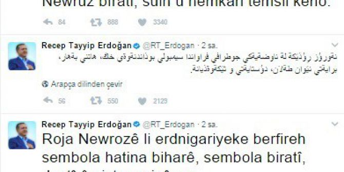 Cumhurbaşkanı Erdoğan 7 Dille Nevruz Bayramı’nı Kutladı