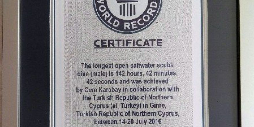 Dünya Rekortmeni Karabay Sertifikasını Aldı
