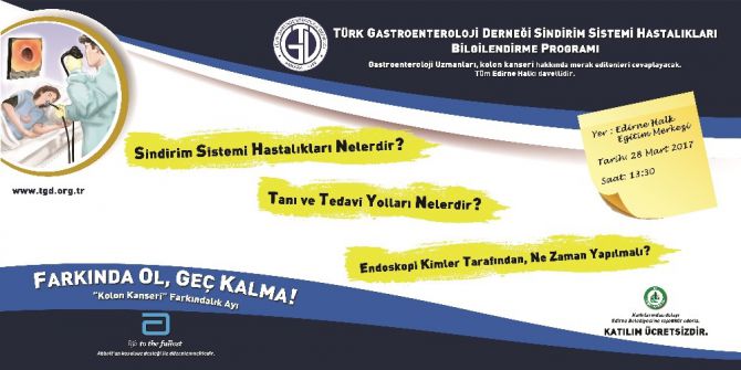 Tgd, ’Sindirim Sistemi Hastalıkları Bilgilendirme Programı’na Başlıyor