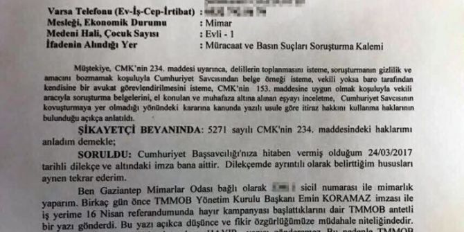 Mimardan ‘Hayır’a Suç Duyurusu