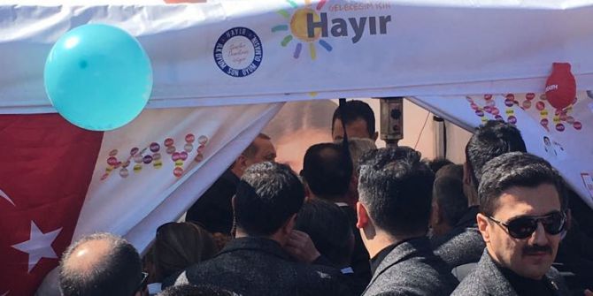 Cumhurbaşkanı Erdoğan "Hayır" Çadırına Girdi