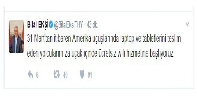 Thy’den Tablet Teslim Eden Yolculara Bedava Wifi Hizmeti