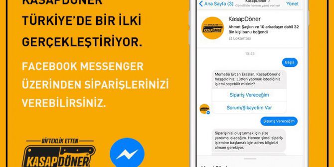 Kasapdöner, Messenger Üzerinden Sipariş Sistemi Başlattı