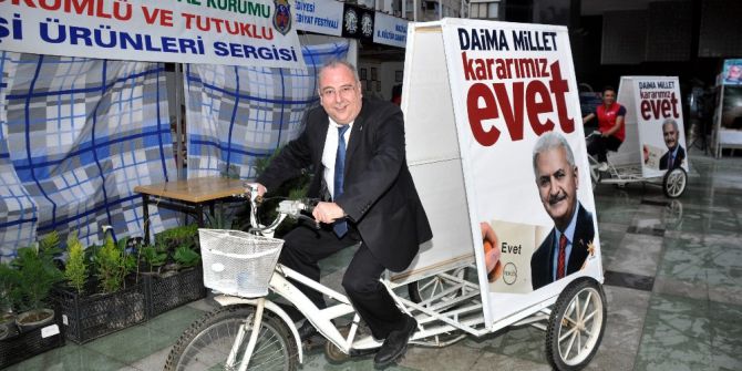 Nazilli’de Gençler ’Evet’ İçin Pedal Çevirdiler