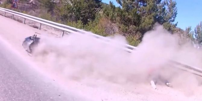 Kastamonu’da Motosiklet Kazası Kask Kamerasında