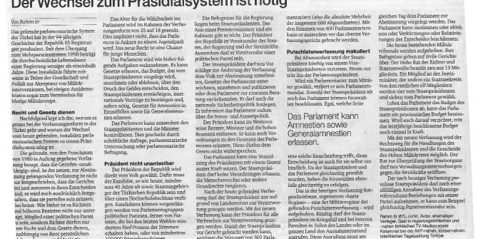 Türkiye Gazetesi Yazarı Rahim Er, İsviçre Gazetesine Yazdı