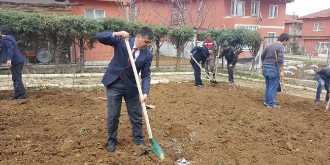 Pazaryeri’nde Yaşlılar Evinin Bahçesine Fidan Dikimi Yapıldı
