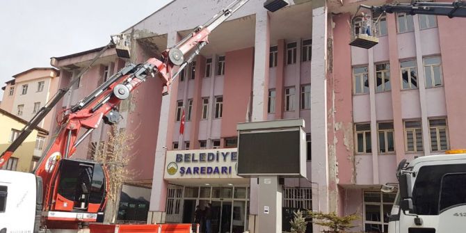 Hakkari Belesiyesi Hizmet Binası Dış Cephe Onarımı Başladı