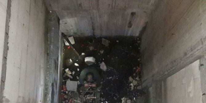 Asansör Boşluğunda Yaşanan Can Pazarı Kamerada