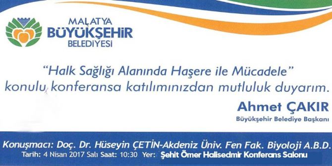 "Halk Sağlığı Alanında Haşere İle Mücadele" Konferansı Düzenlenecek
