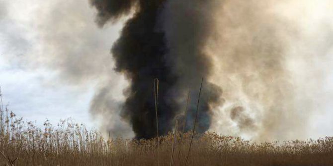 Eber Gölü’ndeki Sazlık Alanda Yangın Çıktı
