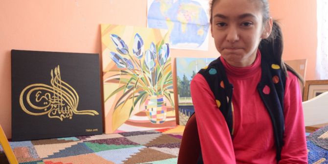 Bu Harika Resimleri Bedensel Engelli Tuğçe Yaptı